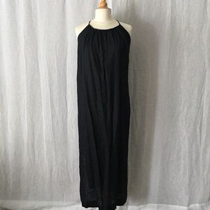 J. Crew Linen Maxi Black Dress